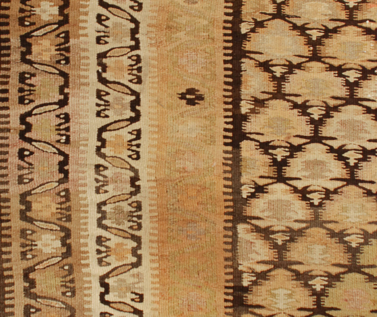 Vegetable Dyed Early 20th Century Qazvin Kilim Runner For Sale
