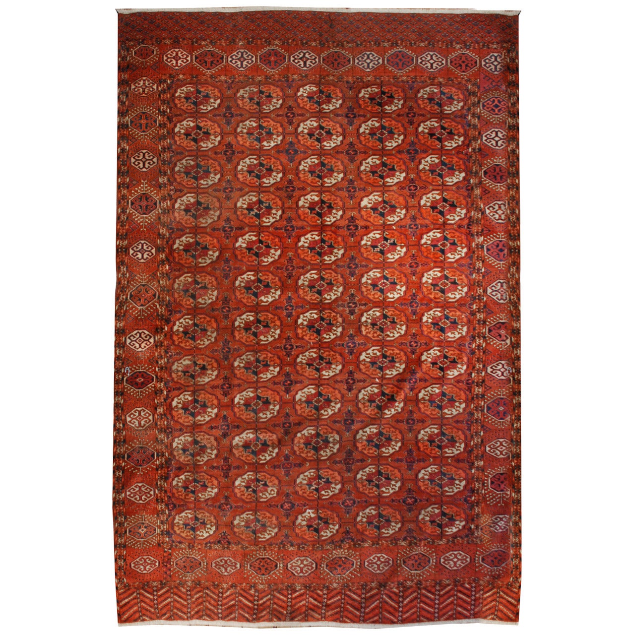 Late 19th Century Tekeh Rug For Sale