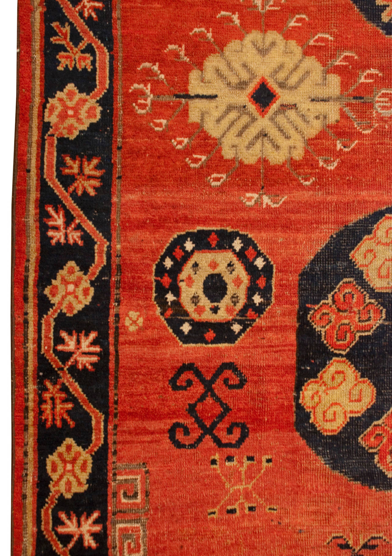 Vegetable Dyed 19th Century Khotan Rug For Sale