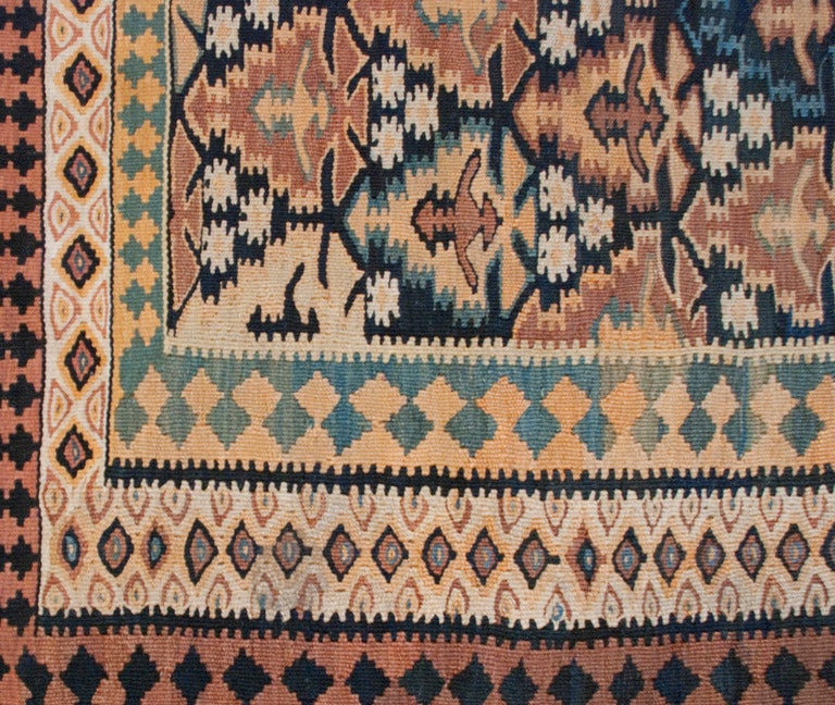Early 20th Century Persian Qazvin Kilim,