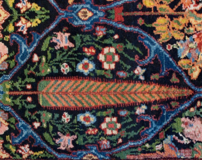 Vegetable Dyed Early 20th Century Persian Bakhtiari Carpet,  For Sale