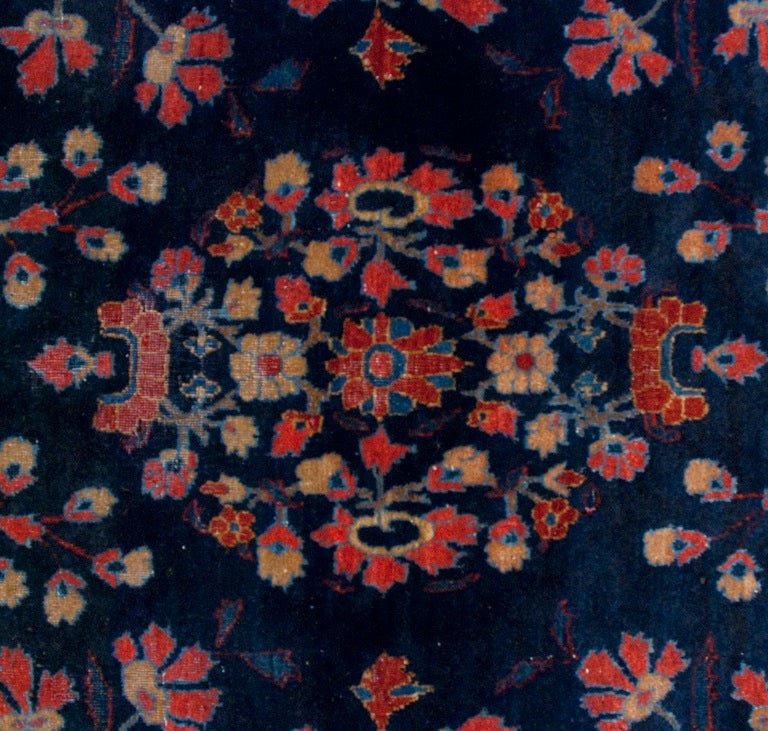 Vegetable Dyed Antique Persian Kashan Rug For Sale