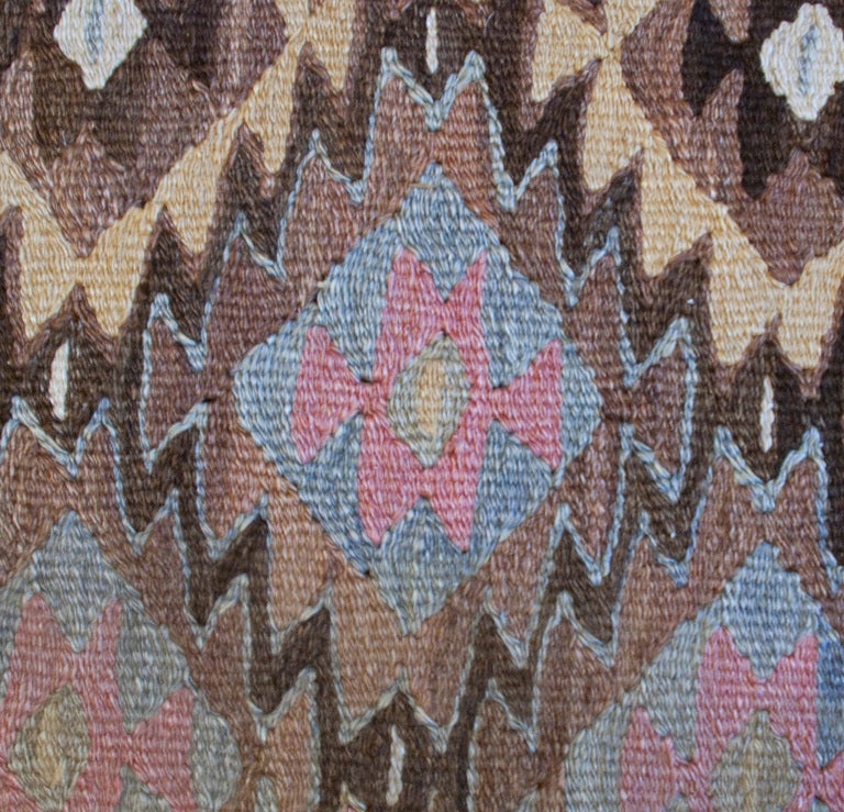 20th Century Persian Qazvin Kilim Carpet Runner For Sale