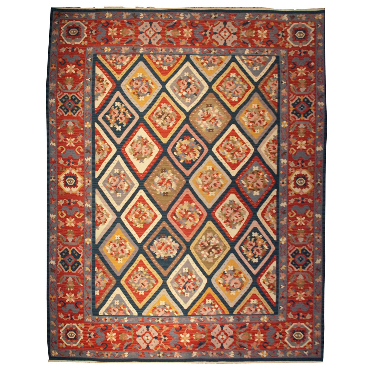 Mid-20th Century Balkan Kilim Rug