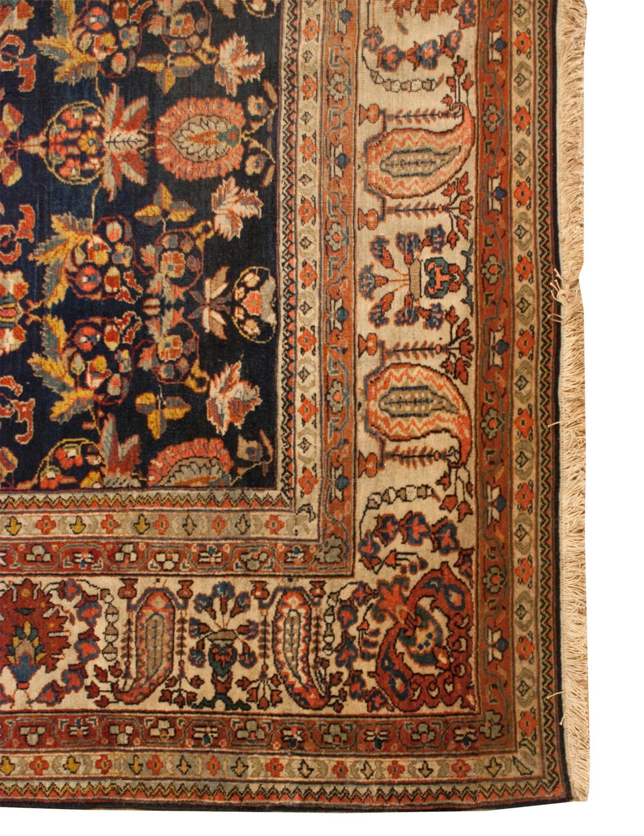 Asian 19th Century Kashan Rug For Sale