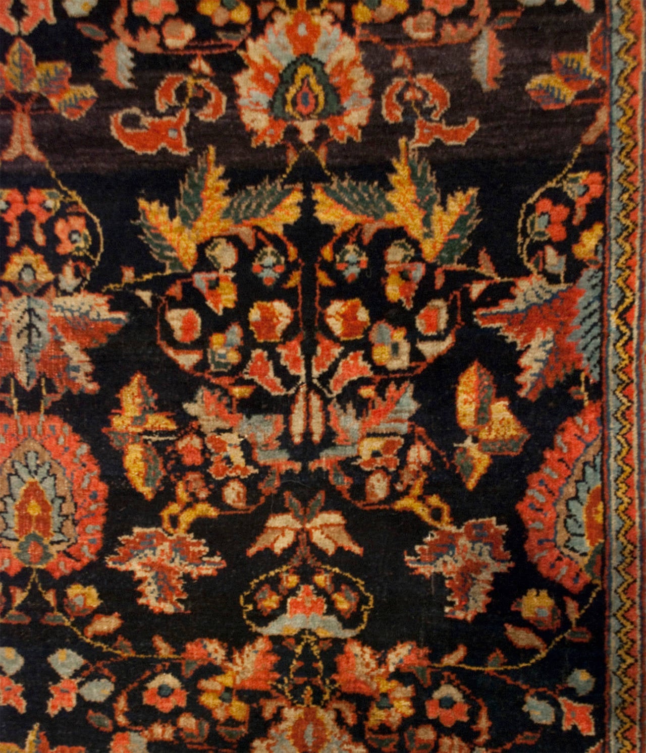 Vegetable Dyed 19th Century Kashan Rug For Sale