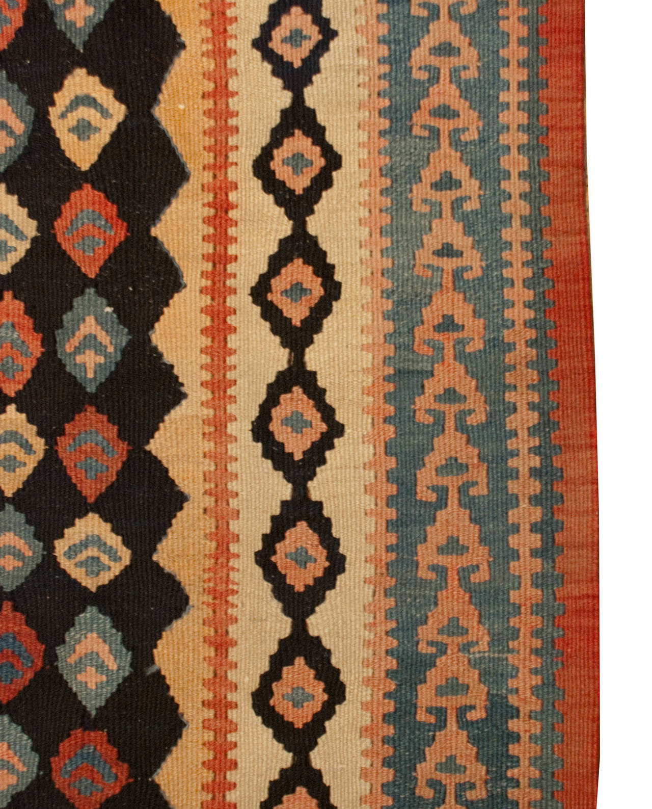 Early 20th Century Harsin Kilim Runner In Excellent Condition For Sale In Chicago, IL