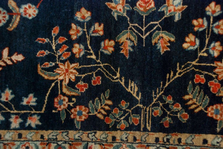 Vegetable Dyed Antique Persian Mohajeran Sarouk Rug For Sale
