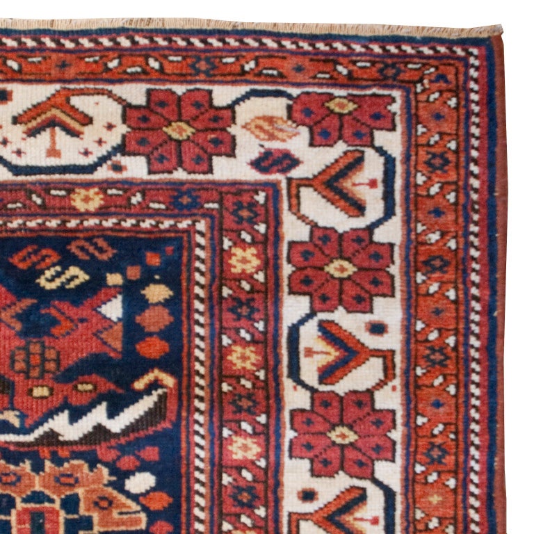 Wool 19th Century Afshar Carpet For Sale