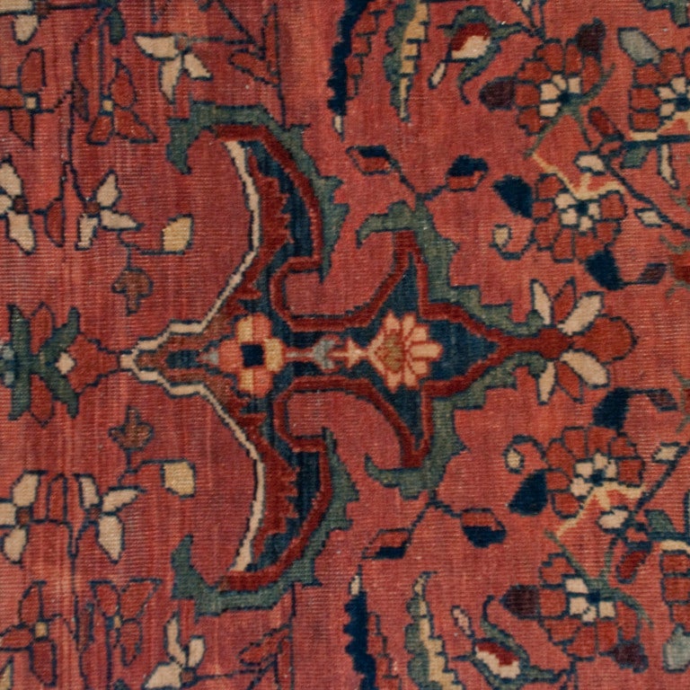 Wool 19th Century Saruk Farahan Carpet For Sale