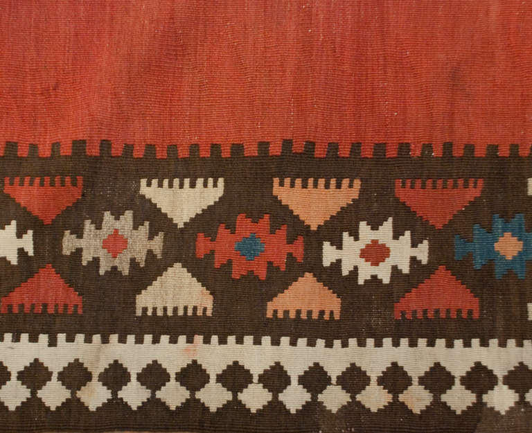 Vegetable Dyed Late 19th Century Persian Shirvan Kilim Runner For Sale