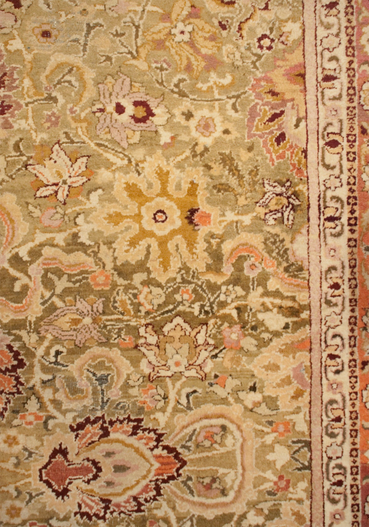 Vegetable Dyed Early 20th Century Agra Rug For Sale