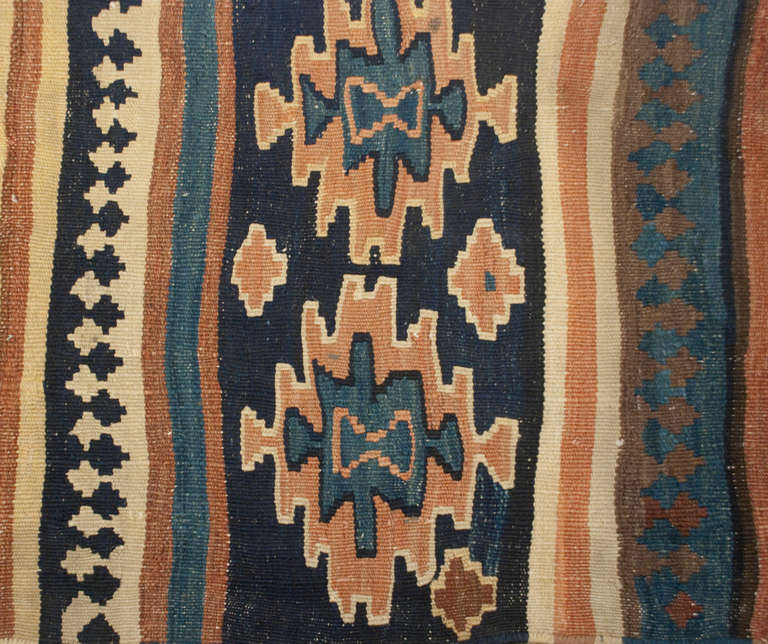 Vegetable Dyed Early 20th Century Persian Azeri Kilim Runner For Sale