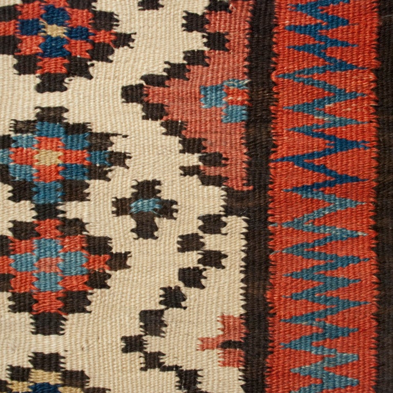 19th Century Saveh Kilim Carpet Runner In Excellent Condition For Sale In Chicago, IL