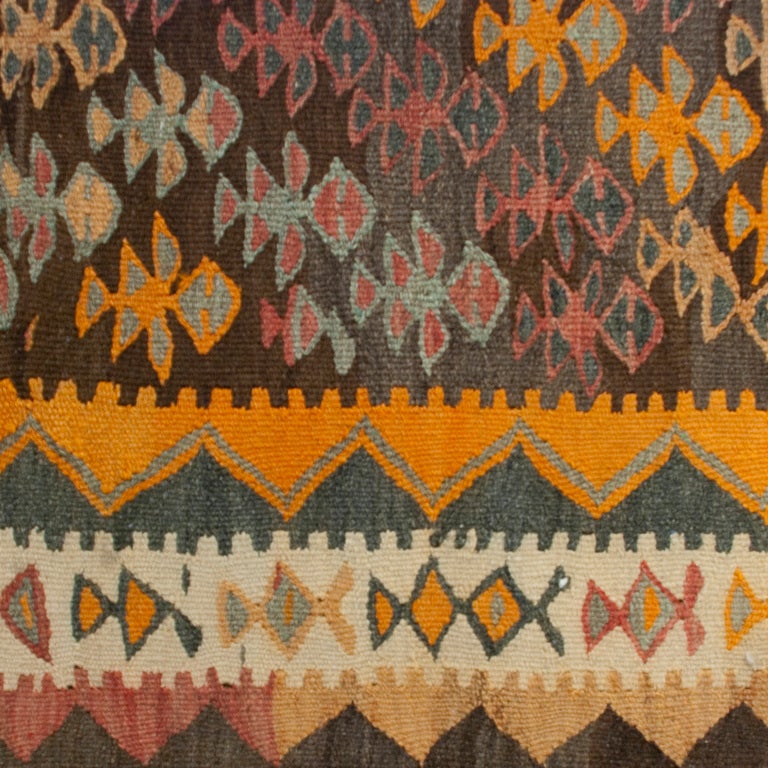 Persian Early 20th Century Ghazvin Kilim Carpet Runner For Sale