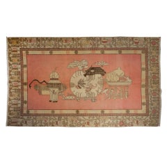 Antique Early 20th Century Central Asian Khotan Carpet