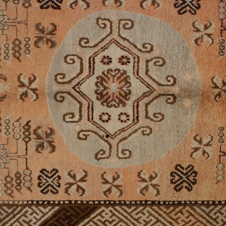 Vegetable Dyed Early 20th Century Central Asian Samarghand Carpet