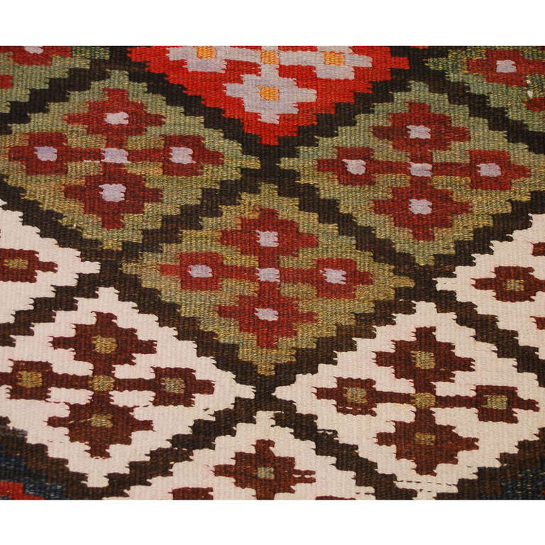 Mid-20th Century Early 20th Century Perisan Saveh Kilim Runner For Sale