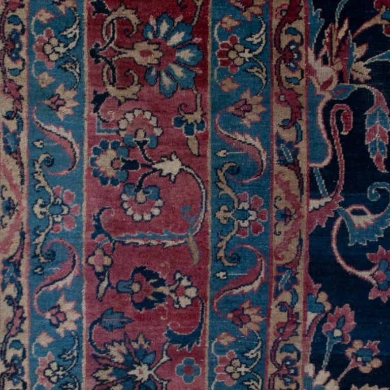 Vegetable Dyed 19th Century Yadz Carpet For Sale