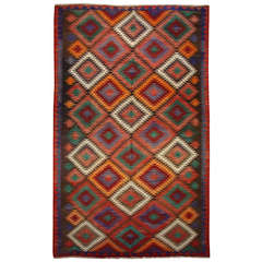 Early 20th Century Qazvin Kilim Rug