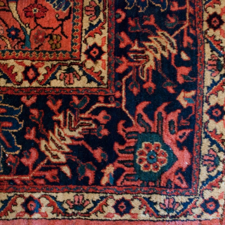 An early 20th century Persian Mahal carpet with allover floral and vine pattern on a salmon background with a complementary floral border.

Reza's Rug Gallery #:  R5232


Keywords: Rug, carpet, textile, Persian, Azeri, Heriz, tribal, Central