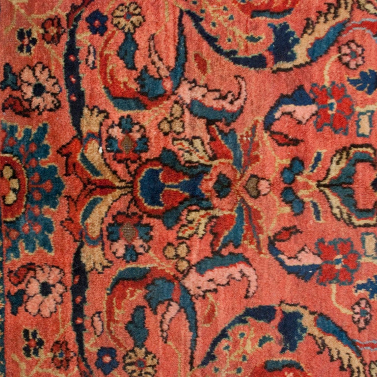 Wool Early 20th Century Mahal Carpet, 9' x 12'6