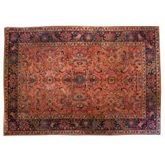 Antique Early 20th Century Mahal Carpet, 9' x 12'6"