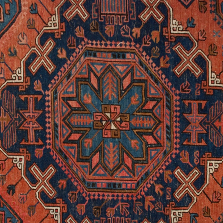 Vegetable Dyed Early 20th Century Russian Kilim Carpet