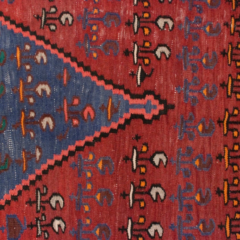 Persian Early 20th Century Zanjan Kilim Carpet For Sale
