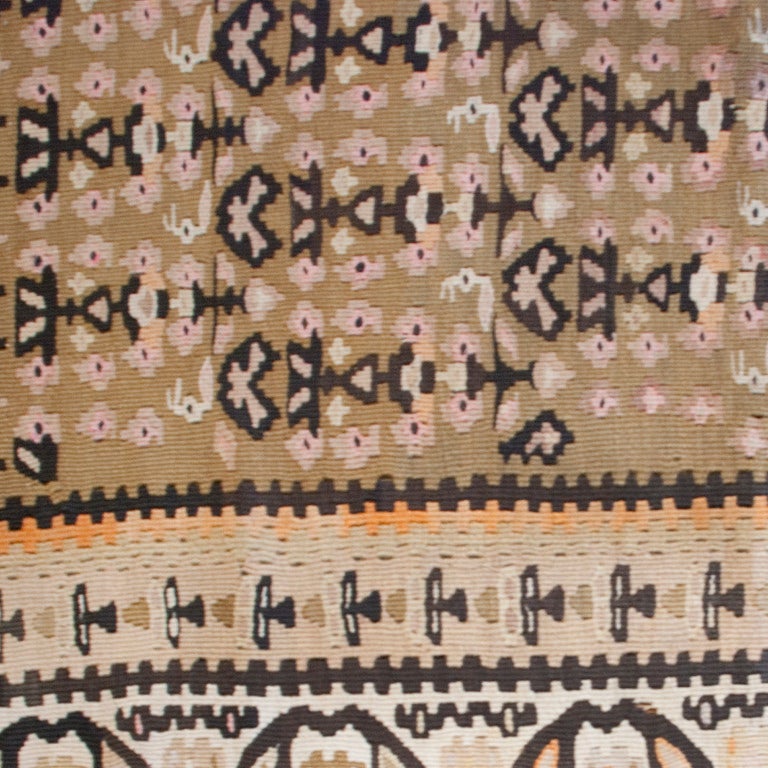 Vegetable Dyed Early 20th Century Kurdish Senneh Carpet Runner For Sale