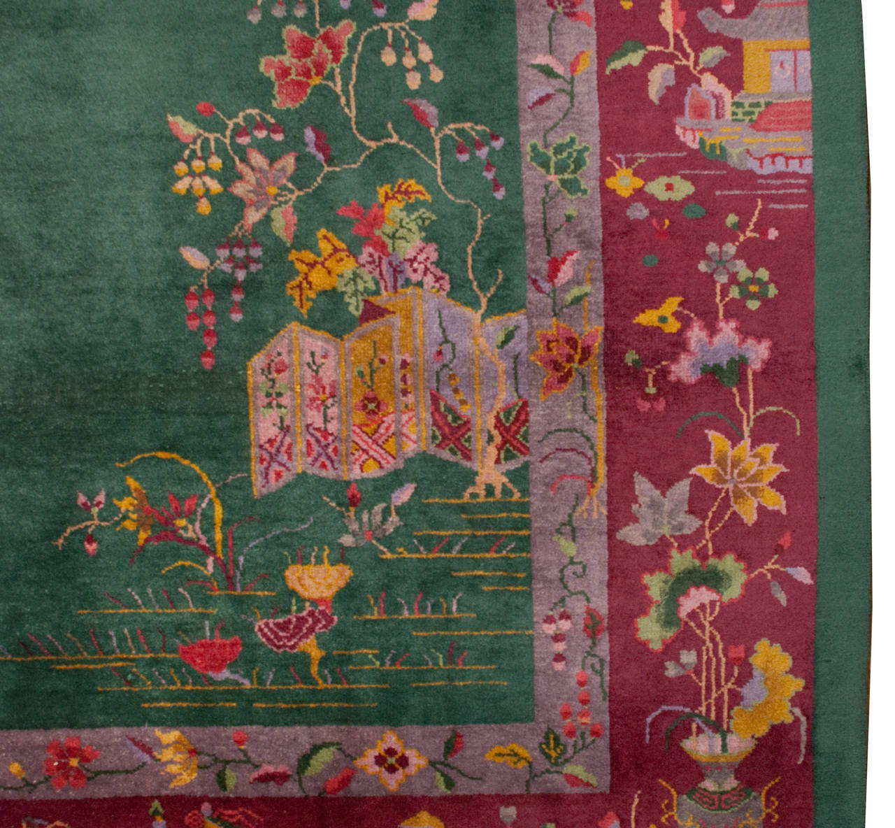 Vegetable Dyed Chinese Art Deco Rug