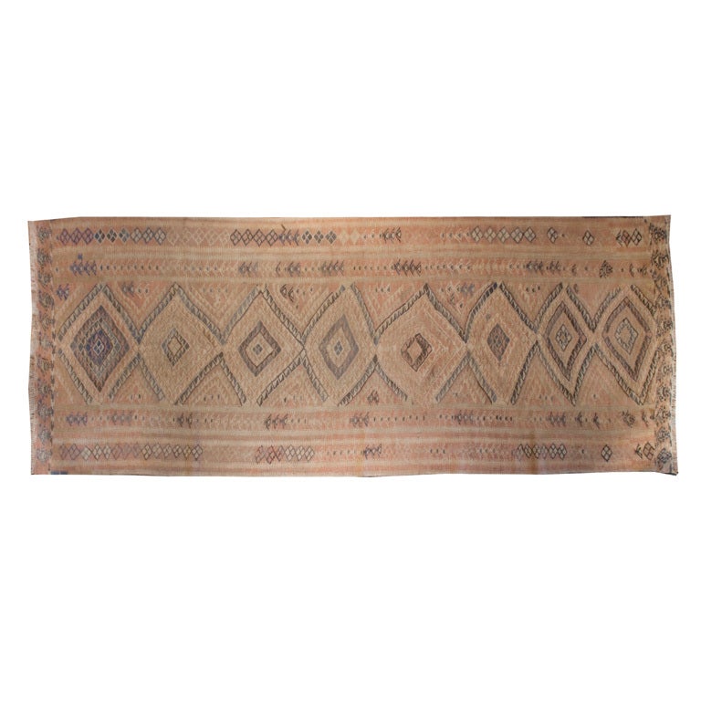 Early 20th Century Kurdish Kilim Carpet Runner, 4'3" x 10'2"