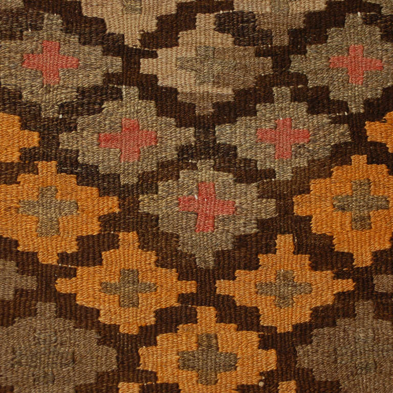 Vegetable Dyed Early 20th Century Persian Kilim Runner For Sale