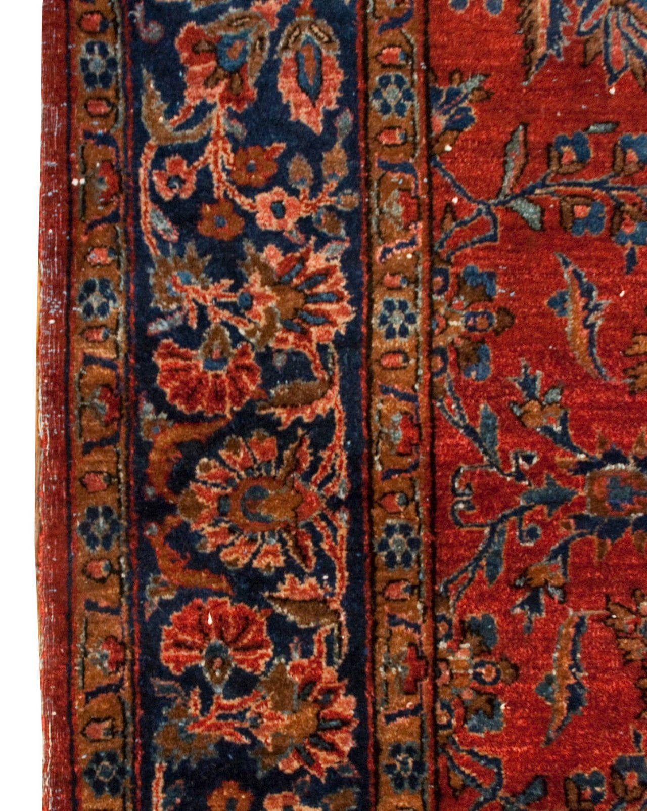 Vegetable Dyed Early 20th Century Kashan Rug For Sale