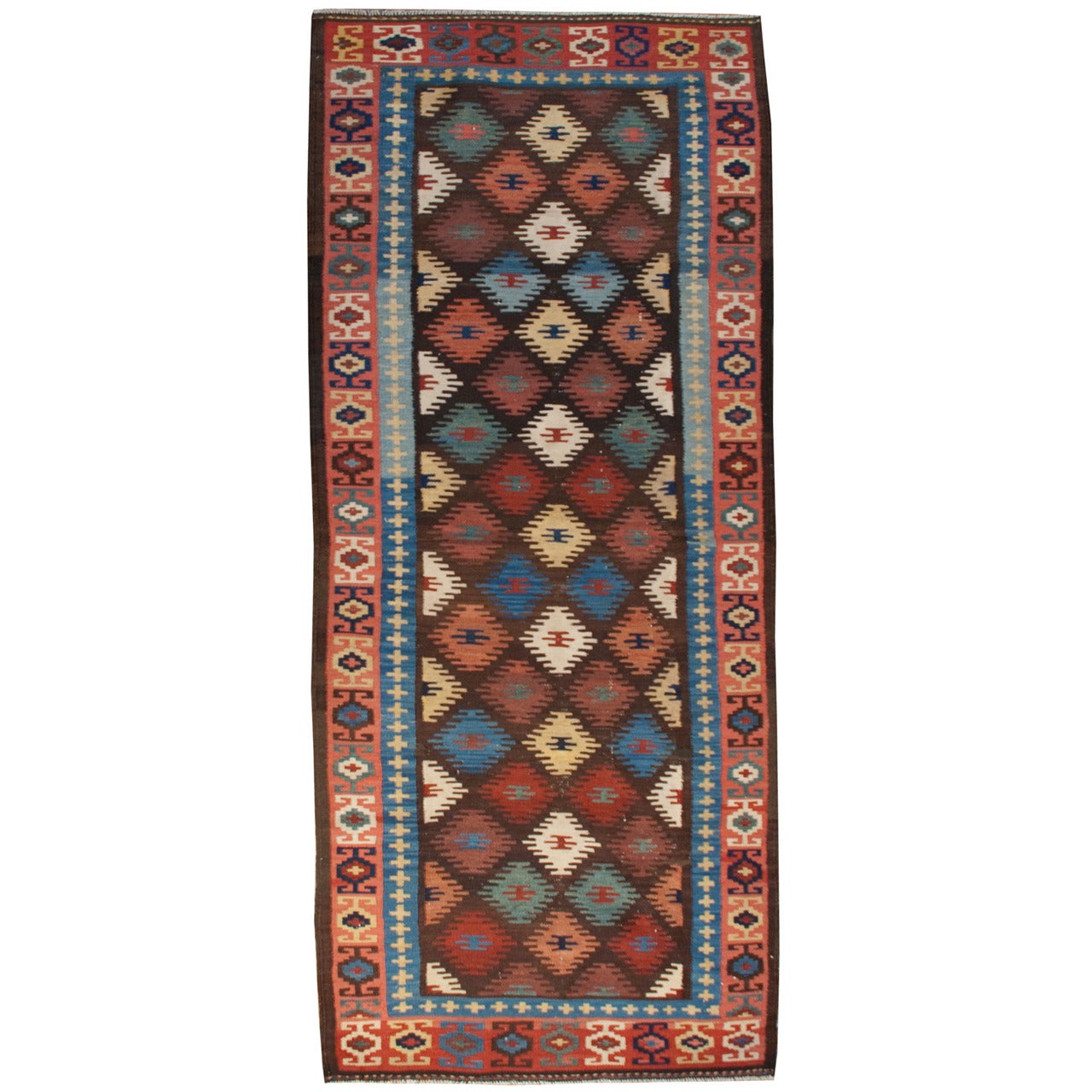 Tapis de couloir Kilim Harseen du début du XXe siècle