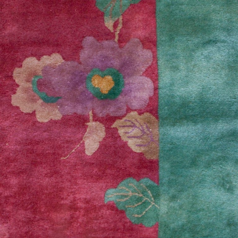Vegetable Dyed Chinese Art Deco Carpet For Sale
