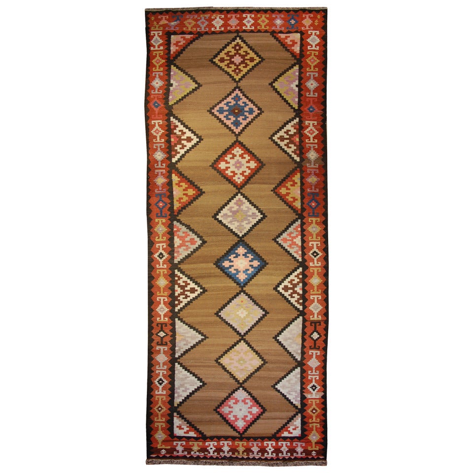 Early 20th Century Persian Zarand Kilim Runner For Sale