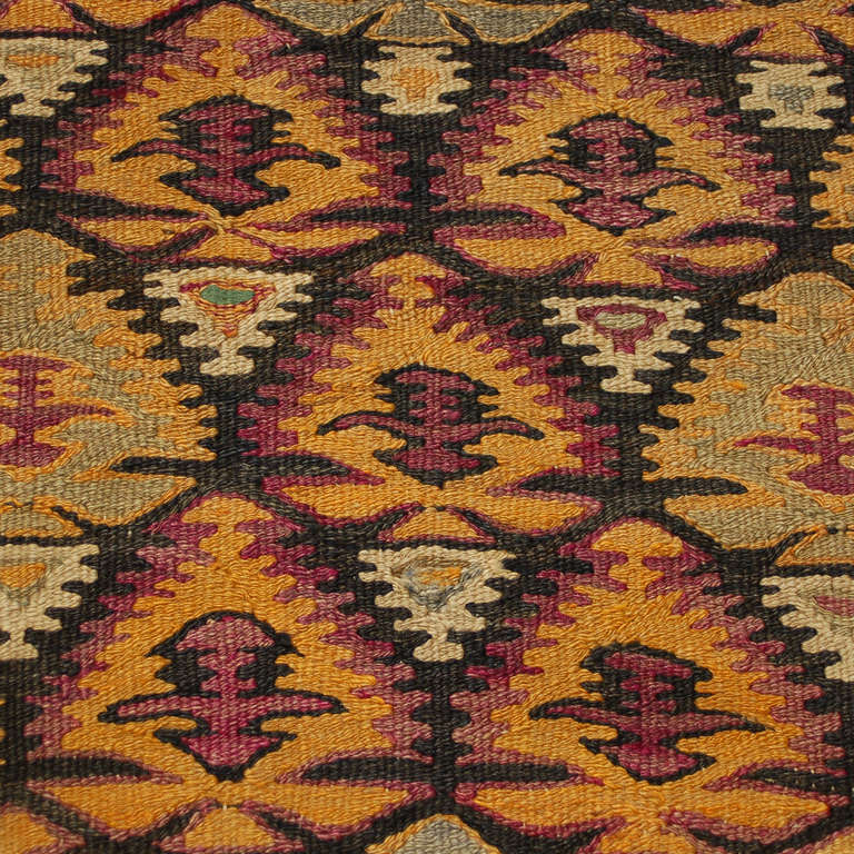 Wool Early 20th Century Qazvin Kilim Runner For Sale