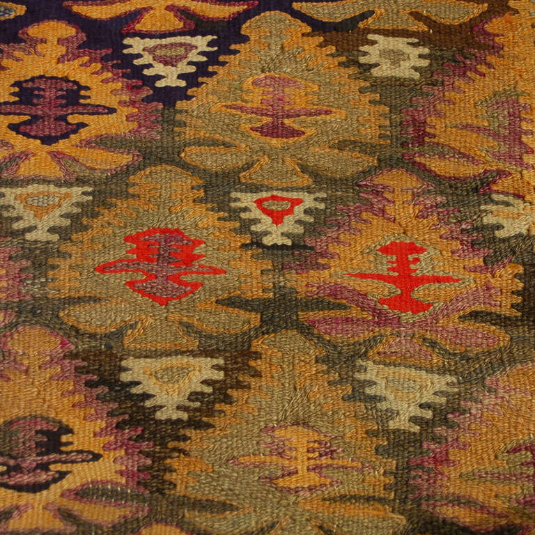 Early 20th Century Qazvin Kilim Runner For Sale 1