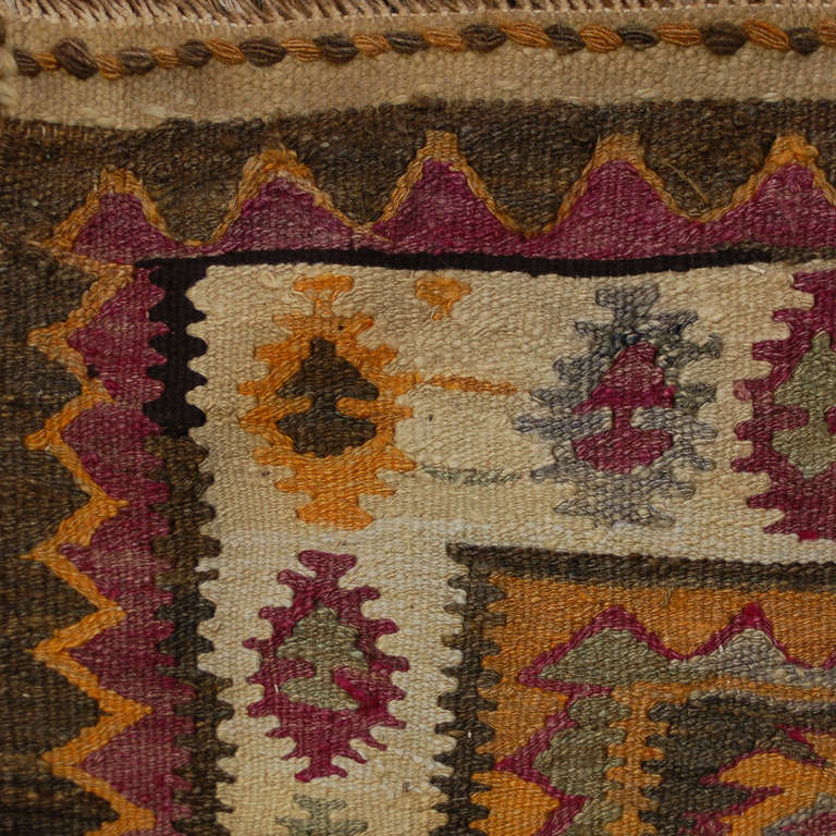 Early 20th Century Qazvin Kilim Runner For Sale 2