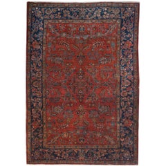 Antique Early 20th Century Kashan Rug