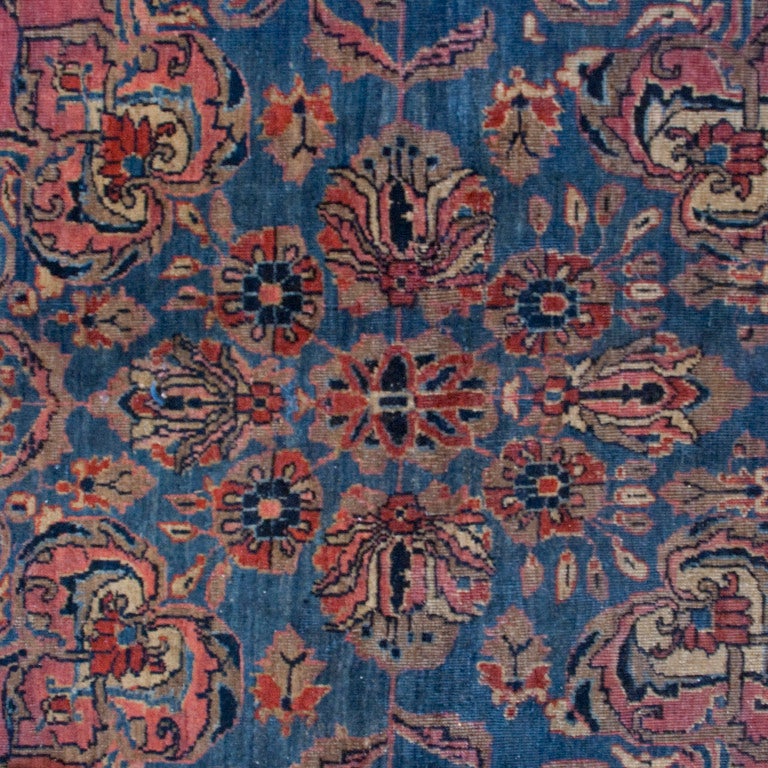 Vegetable Dyed Antique Sarouk Carpet For Sale