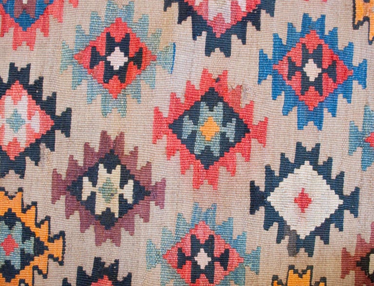 Wool Early 20th Century Persian Azari Kilim Rug, 7'5