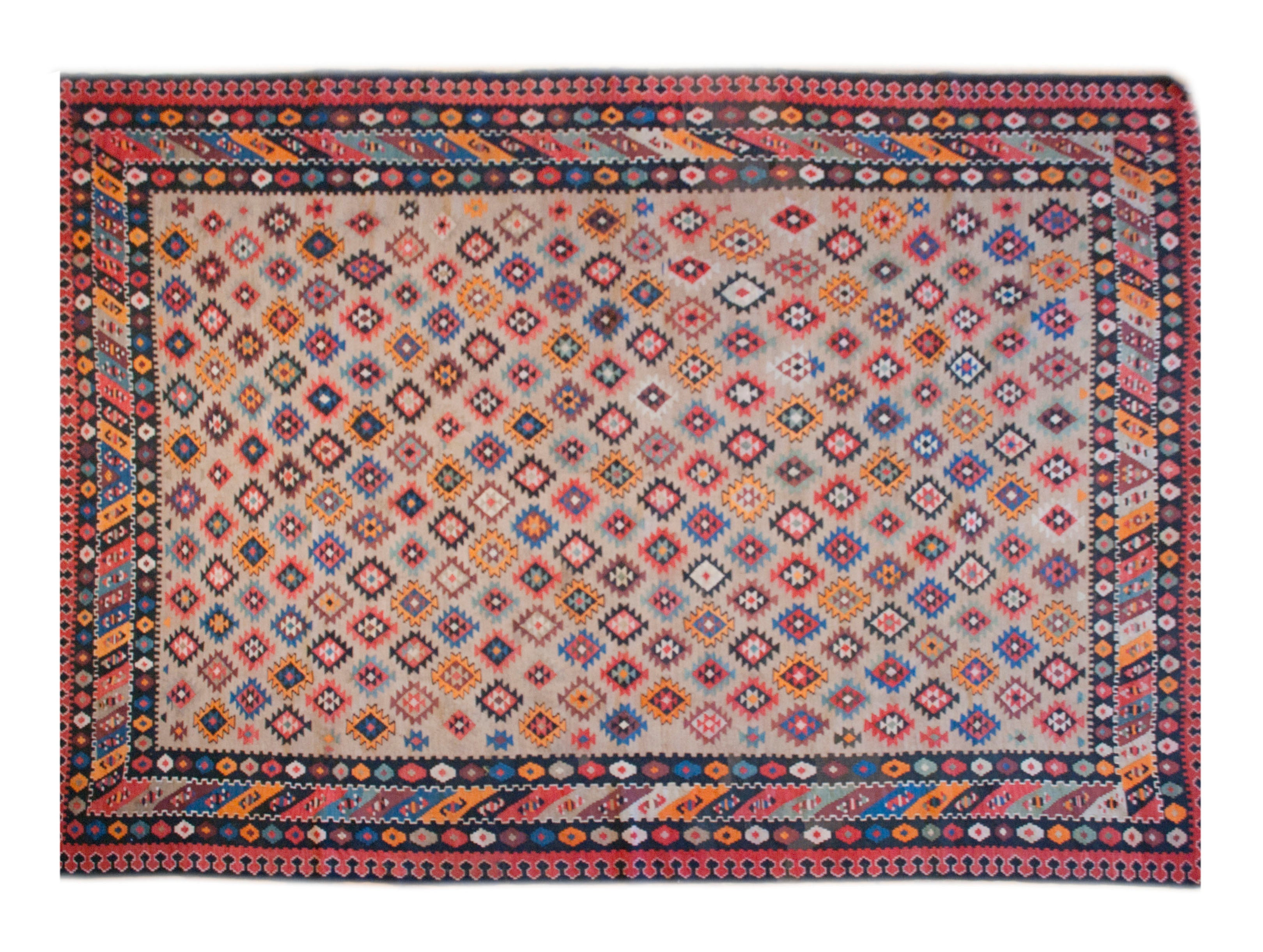 Early 20th Century Persian Azari Kilim Rug, 7'5" x 9'10"