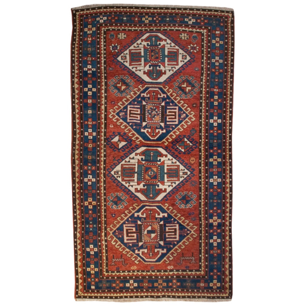 19th Century Kazak Rug For Sale