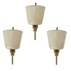 Fantastic Set of 3 Barovier and Toso Wall Sconces