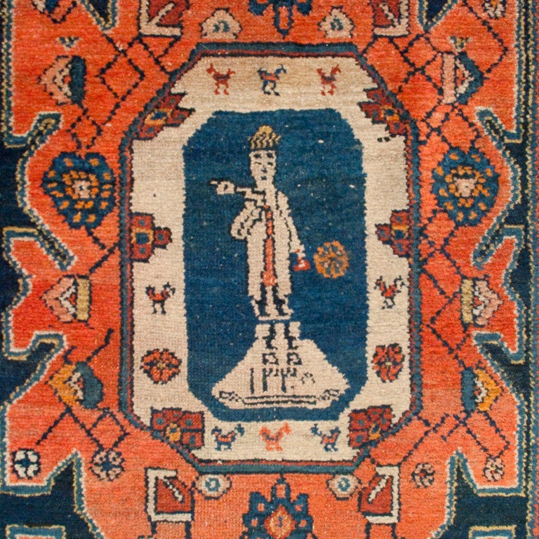 Wool 19th Century Persian Zanjan Carpet Runner For Sale