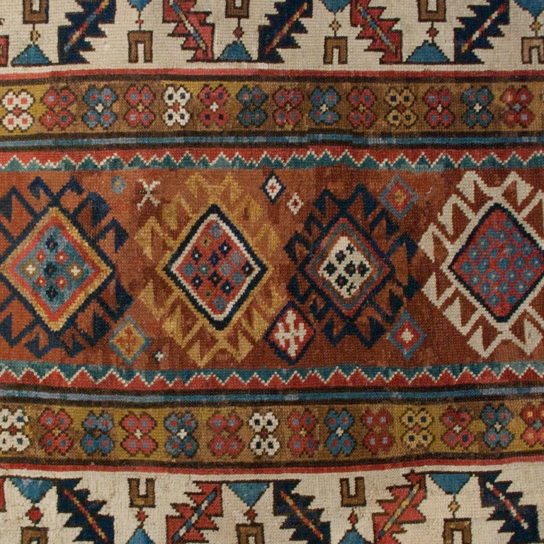 Vegetable Dyed 19th Century Persian Shirvan Carpet Runner For Sale