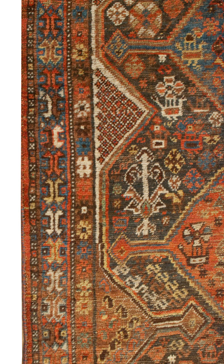 Wool 19th Century Qashqai Runner For Sale