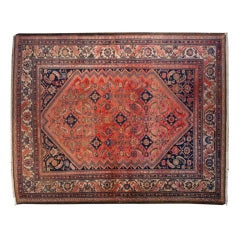 Antique Early 20th Century Malayer Herati Carpet, 6'3" x 5'2"
